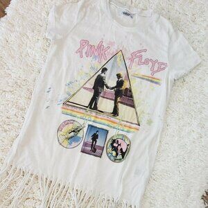 Lauren Moshi Pink Floyd Fringe Boho Tshirt